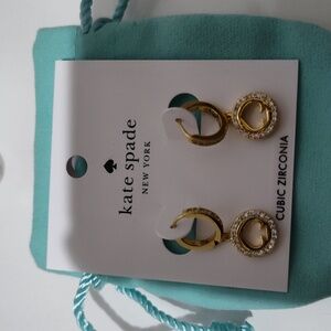 Kate Spade Gold Earrings With Cubic Zirconia Accents